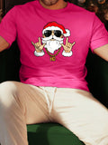 Manfinity Homme Men Round Neck Short Sleeve Santa Claus Graphic Printed Simple T-Shirt, Casual For Daily Wear, For Friends