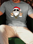 Manfinity Homme Men Round Neck Short Sleeve Santa Claus Graphic Printed Simple T-Shirt, Casual For Daily Wear, For Friends