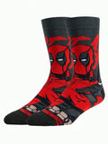 Disney 1 Pair Super Hero Deadpool Cartoon Socks, Novelty Socks With Character Graphic Design For Men And Women