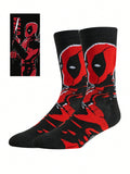 Disney 1 Pair Super Hero Deadpool Cartoon Socks, Novelty Socks With Character Graphic Design For Men And Women