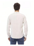 Baldinini TREND Men's Mandarin Collar Long Sleeve Shirt White