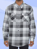 Men's Woven Plaid Flannel Long Sleeve Brushed Casual Fitted Normal Shacket