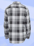 Men's Woven Plaid Flannel Long Sleeve Brushed Casual Fitted Normal Shacket