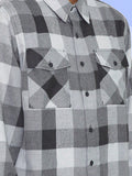 Men's Woven Plaid Flannel Long Sleeve Brushed Casual Fitted Normal Shacket