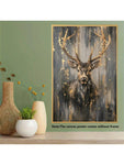 1pc Framed Abstract Deer Canvas Painting, Living Room Bedroom Art, Light Luxury Background Wall Painting, Studio Hallway Hanging, With Outer Frame, Polyurethane Frame ,Posters,Wall Art,Room Decoration Stuff