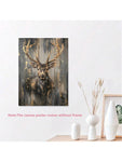 1pc Framed Abstract Deer Canvas Painting, Living Room Bedroom Art, Light Luxury Background Wall Painting, Studio Hallway Hanging, With Outer Frame, Polyurethane Frame ,Posters,Wall Art,Room Decoration Stuff