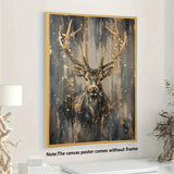 1pc Framed Abstract Deer Canvas Painting, Living Room Bedroom Art, Light Luxury Background Wall Painting, Studio Hallway Hanging, With Outer Frame, Polyurethane Frame ,Posters,Wall Art,Room Decoration Stuff