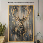 1pc Framed Abstract Deer Canvas Painting, Living Room Bedroom Art, Light Luxury Background Wall Painting, Studio Hallway Hanging, With Outer Frame, Polyurethane Frame ,Posters,Wall Art,Room Decoration Stuff