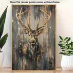 1pc Framed Abstract Deer Canvas Painting, Living Room Bedroom Art, Light Luxury Background Wall Painting, Studio Hallway Hanging, With Outer Frame, Polyurethane Frame ,Posters,Wall Art,Room Decoration Stuff