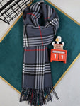 1pc Classic Plaid Scarf, Trendy Boyfriend Scarf, Warm Men Scarf Double-Sided Unisex Gift For Birthday, Autumn/Winter