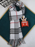 1pc Classic Plaid Scarf, Trendy Boyfriend Scarf, Warm Men Scarf Double-Sided Unisex Gift For Birthday, Autumn/Winter