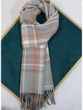 1pc Classic Plaid Scarf, Trendy Boyfriend Scarf, Warm Men Scarf Double-Sided Unisex Gift For Birthday, Autumn/Winter