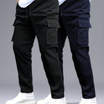 2pcs Men's Cargo Pants with Drawstring Waist