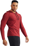 Men'S Dry Fit Athletic Shirt Workout Running Long Sleeve Shirts with Hoods