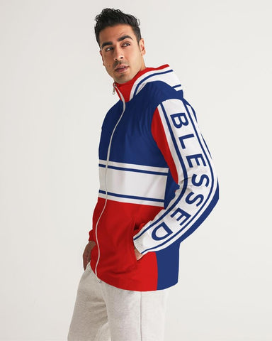 Mens Lightweight Windbreaker Jacket with Hood and Zipper Closure - - MapleARTUS