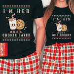 I'm Her Cookie Eater I'm His Milk Drinker Couples Matching pjs, Couples Christmas Pajamas, Christmas Pajama Shirts, Mr and Mrs Christmas, Couple Pajamas, Couple Matching Pajamas