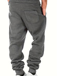 Solid Drawstring Sweatpants Loose Fit Pants Men's Casual Joggers For Men Winter Fall Running Jogging