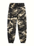 Men's Camouflage Cropped Multi-functional Cargo Pants - Durable, Water-Resistant Fabric - For Hiking, Camping