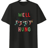 Funny Matching Christmas Couples T-Shirts - 100% Cotton, Machine Washable, Casual Round Neck Tees for All Seasons, Cozy, Xmas