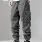 Mens Comfortable Loose Fit Cargo Joggers - Stylish Multi-pocket Drawstring Pants with Adjustable Waist - Perfect for Spring, Fall Outdoor Adventures