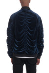 Velour Cinch Sleeve Bomber Jacket - MapleARTUS