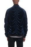 Velour Cinch Sleeve Bomber Jacket - MapleARTUS