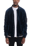 Velour Cinch Sleeve Bomber Jacket - MapleARTUS
