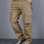 Men's Casual Cargo Pants with Multi-Pocket Design - Loose Fit, Drawstring Waist for Hiking, Fishing