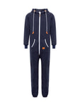 Winter Men's One-piece Thermal Hooded Jumpsuit for Casual Zip Up