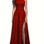 Elegant High Waist Split Thigh Maxi Dress - Women's Party