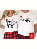 Santa's Favorite Ho" Matching Couple Christmas Pajamas - Funny His