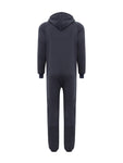 Winter Men's One-piece Thermal Hooded Jumpsuit for Casual Zip Up