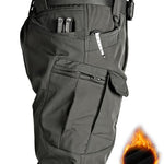 Men's Fleece-Lined Waterproof Tactical Pants for Outdoor Winter Wear