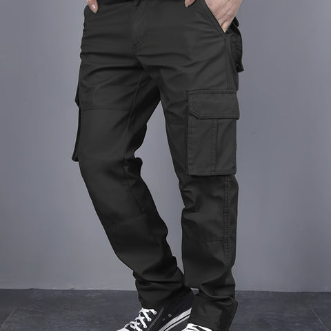 Men's Casual Cargo Pants with Multi-Pocket Design - Loose Fit, Drawstring Waist for Hiking, Fishing