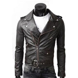 Ninja Stealth Black Mens  Faux Leather Biker Jacket - MapleARTUS