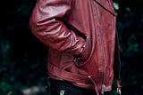 Fillmore - Men's Leather Motorcycle Jacket (Oxblood) - MapleARTUS