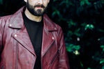 Fillmore - Men's Leather Motorcycle Jacket (Oxblood) - MapleARTUS
