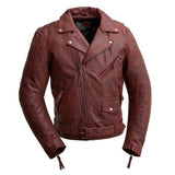 Fillmore - Men's Leather Motorcycle Jacket (Oxblood) - MapleARTUS