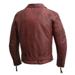 Fillmore - Men's Leather Motorcycle Jacket (Oxblood) - MapleARTUS