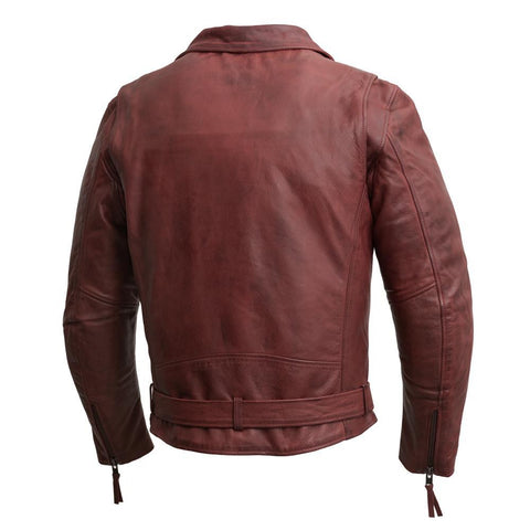 Fillmore - Men's Leather Motorcycle Jacket (Oxblood) - MapleARTUS