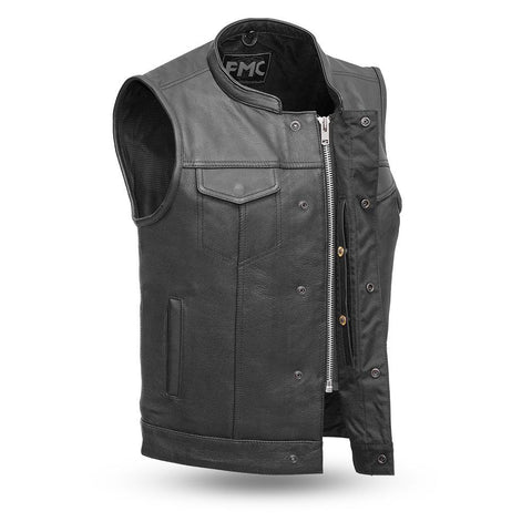 Blaster - Men's Motorcycle Leather Vest - MapleARTUS