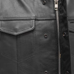 Blaster - Men's Motorcycle Leather Vest - MapleARTUS