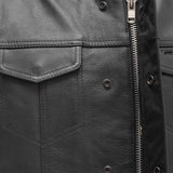 Blaster - Men's Motorcycle Leather Vest - MapleARTUS