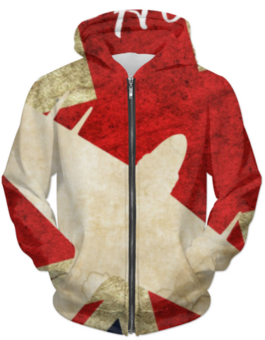 Hawker Typhoon Vintage WW2  UNISEX ZIP HOODIE - MapleARTUS