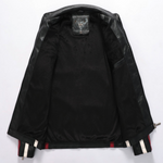 Mens Biker Vegan Leather Jacket With Badges - MapleARTUS