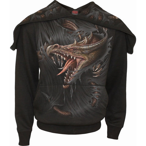 BREAKING OUT - Split Zip Hoody Black - MapleARTUS
