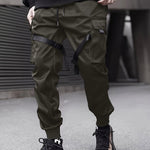 Mens Versatile Black Cargo Pants - Relaxed Fit with Multiple Pockets - Comfortable Streetwear for Casual and Outdoor Wear