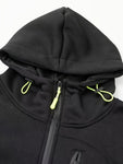 Men's Casual Hooded Jacket - Full Zip, Long Sleeve, Polyester Blend, Solid Color with Kangaroo Pocket - Perfect for Fall