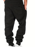 Solid Drawstring Sweatpants Loose Fit Pants Men's Casual Joggers For Men Winter Fall Running Jogging