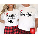 Santa's Favorite Ho" Matching Couple Christmas Pajamas - Funny His